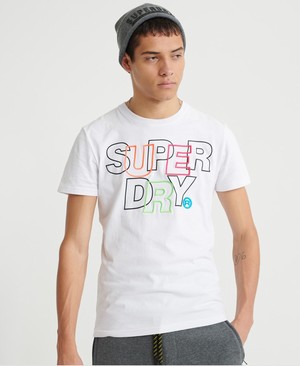 Superdry International Embroidery Interlock Férfi Pólók Fehér | JNSEQ2468